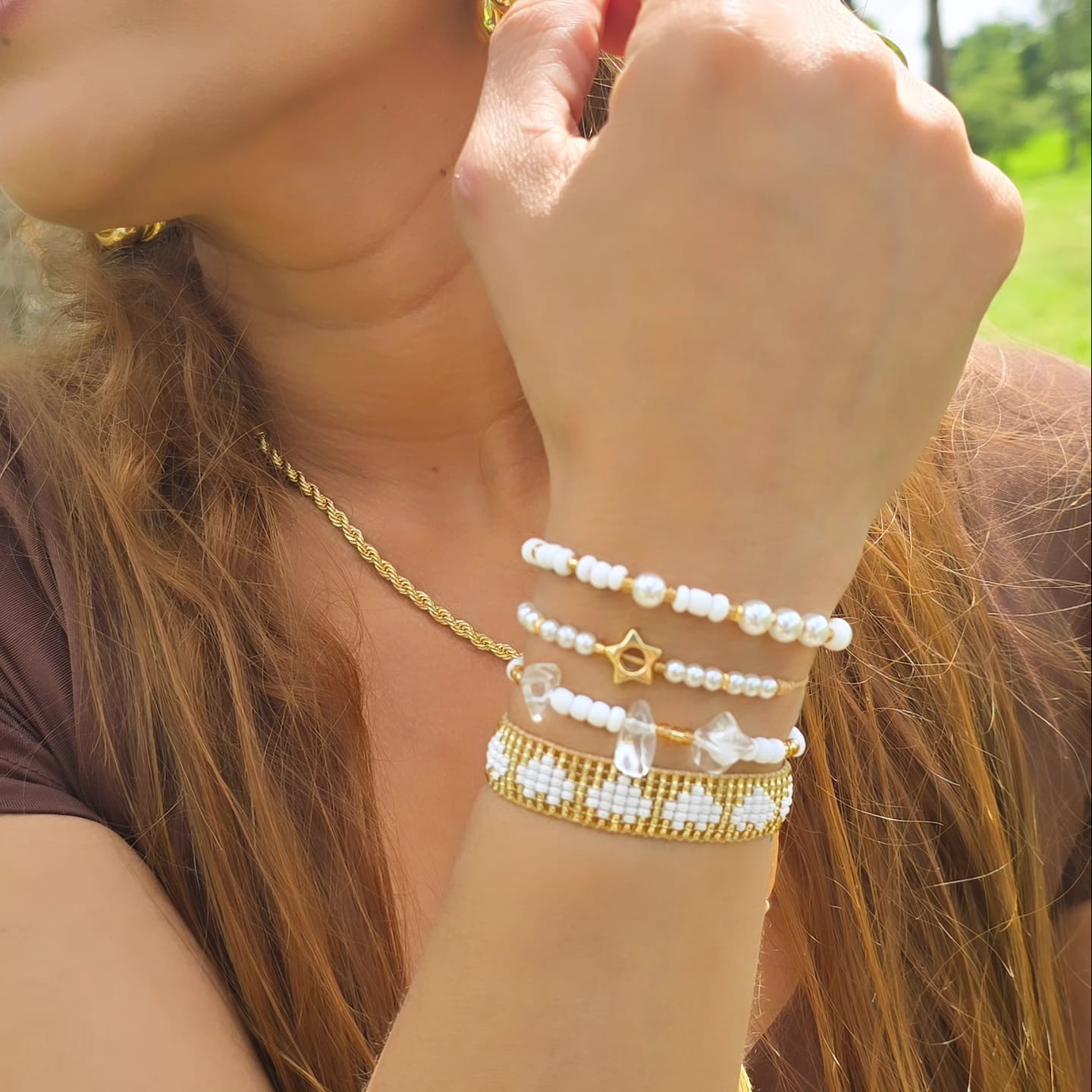 Set pulseras x4 Luz Dorada