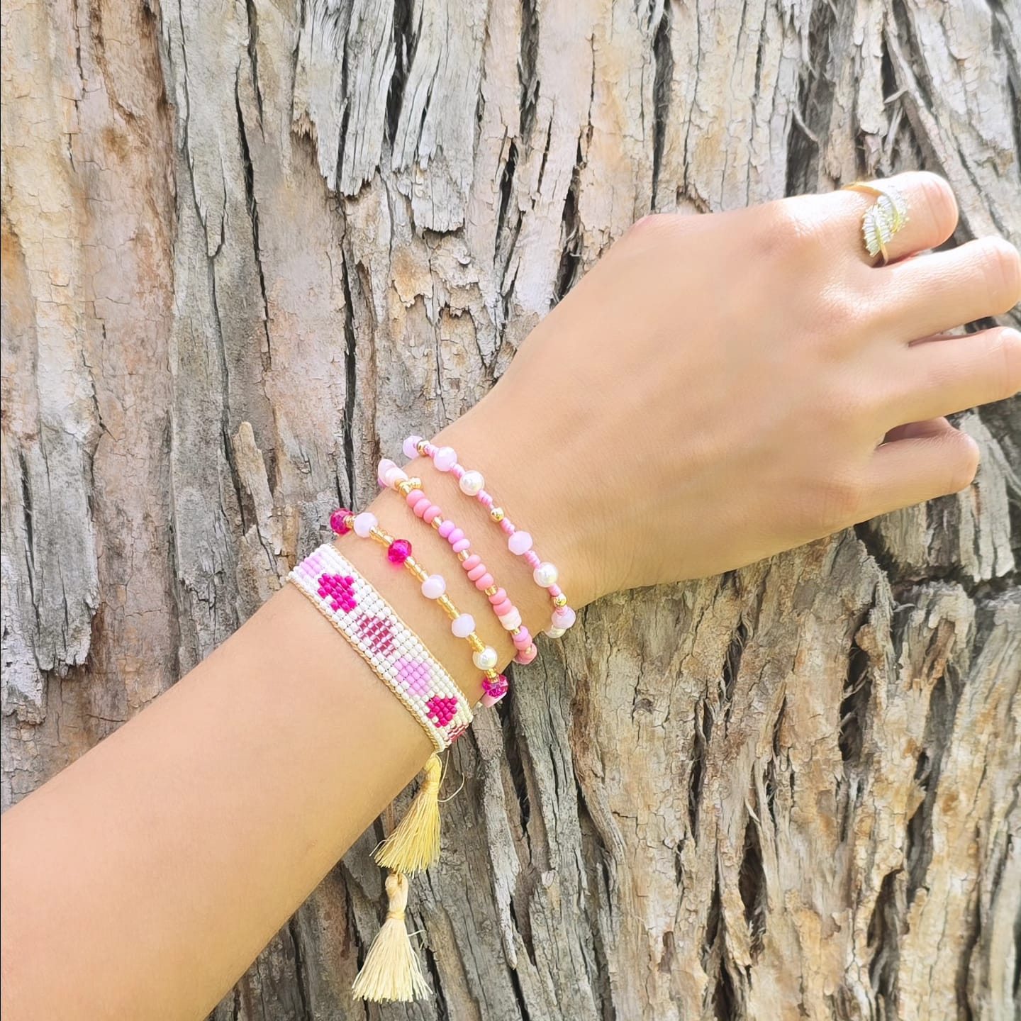 Set pulseras x4 Rosa Mistica