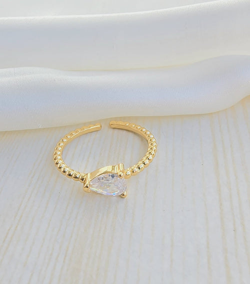 Anillo circón transparente