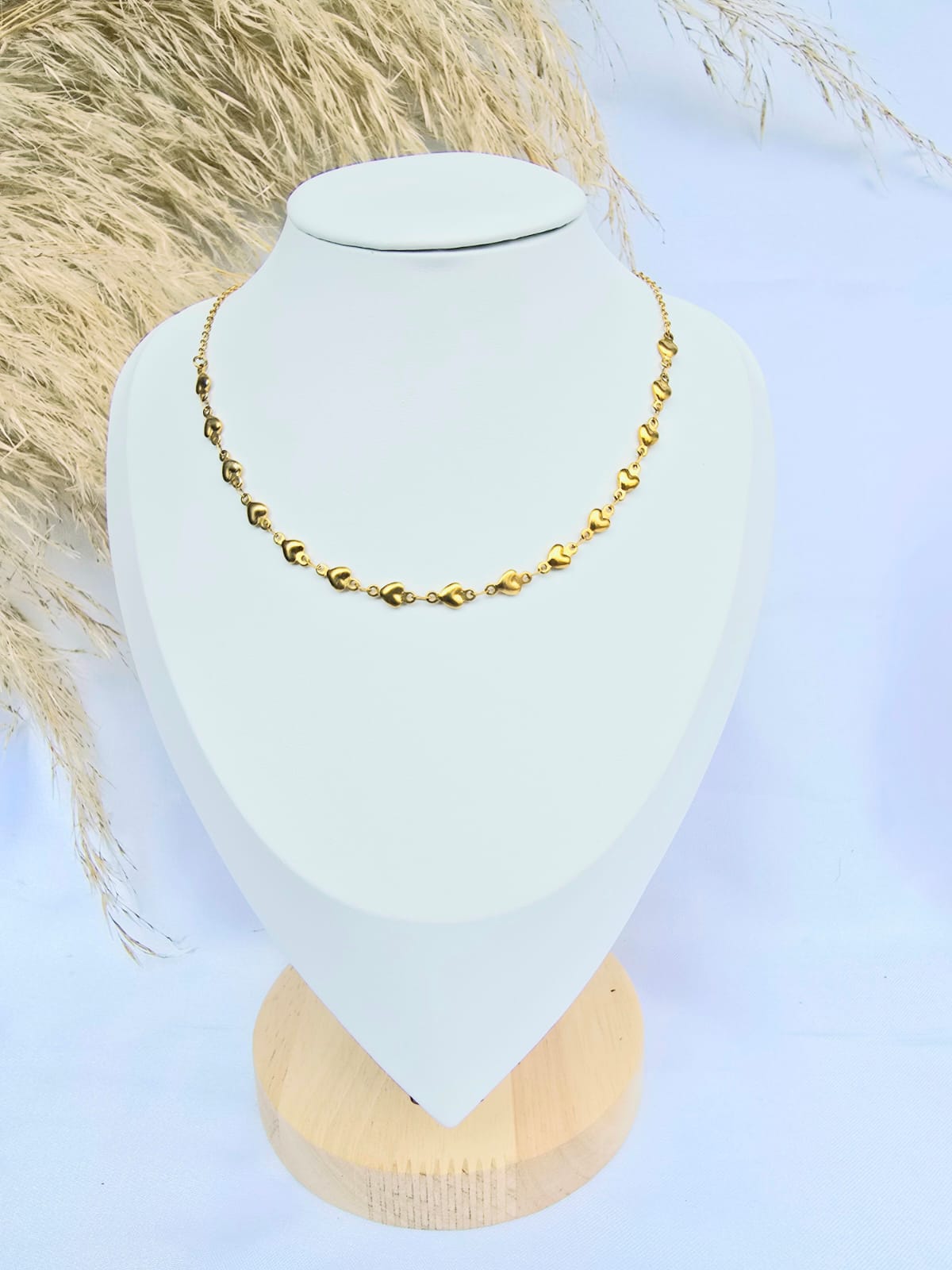 Gargantilla acero corazones