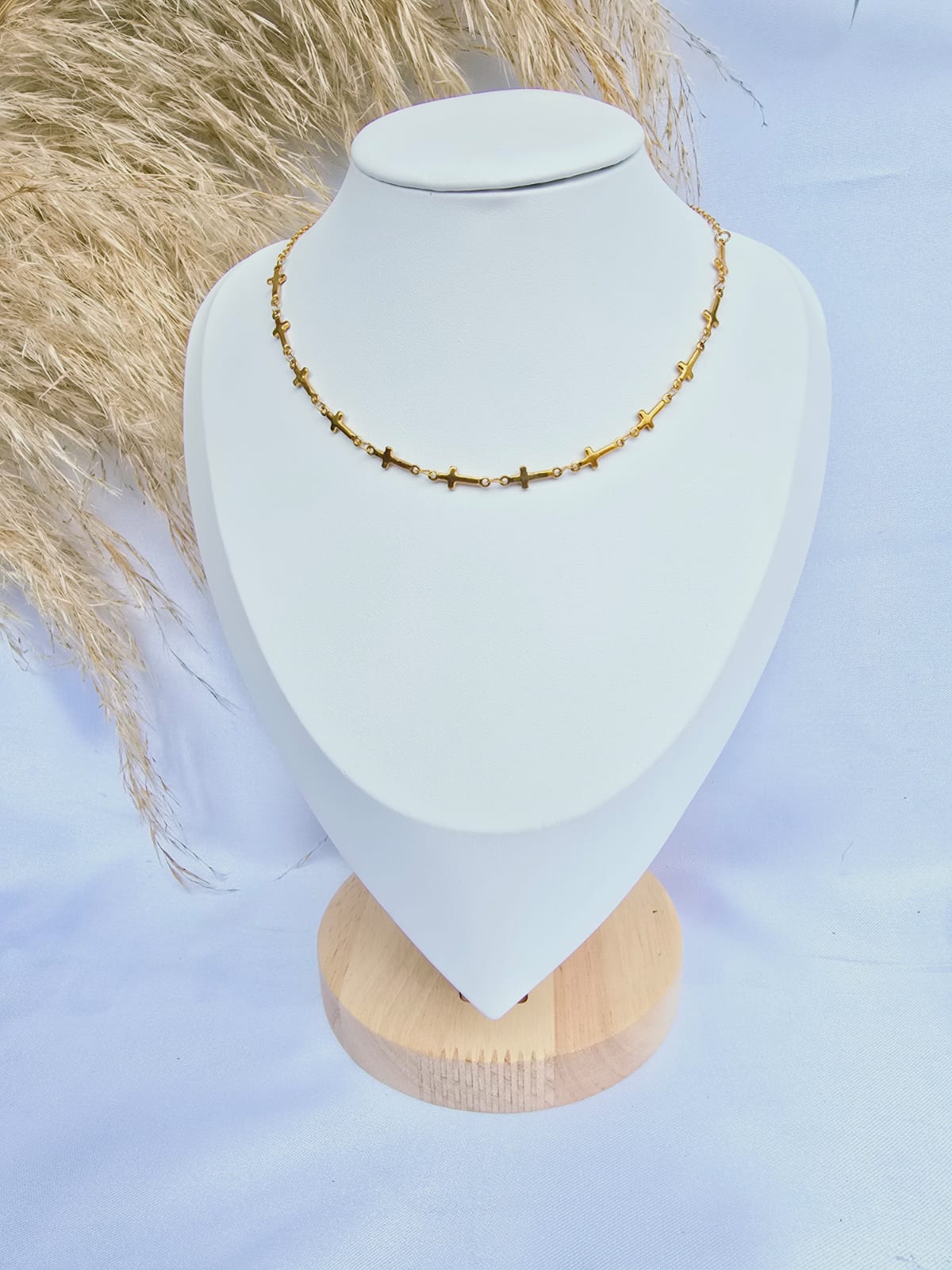 Gargantilla acero cruces corridas