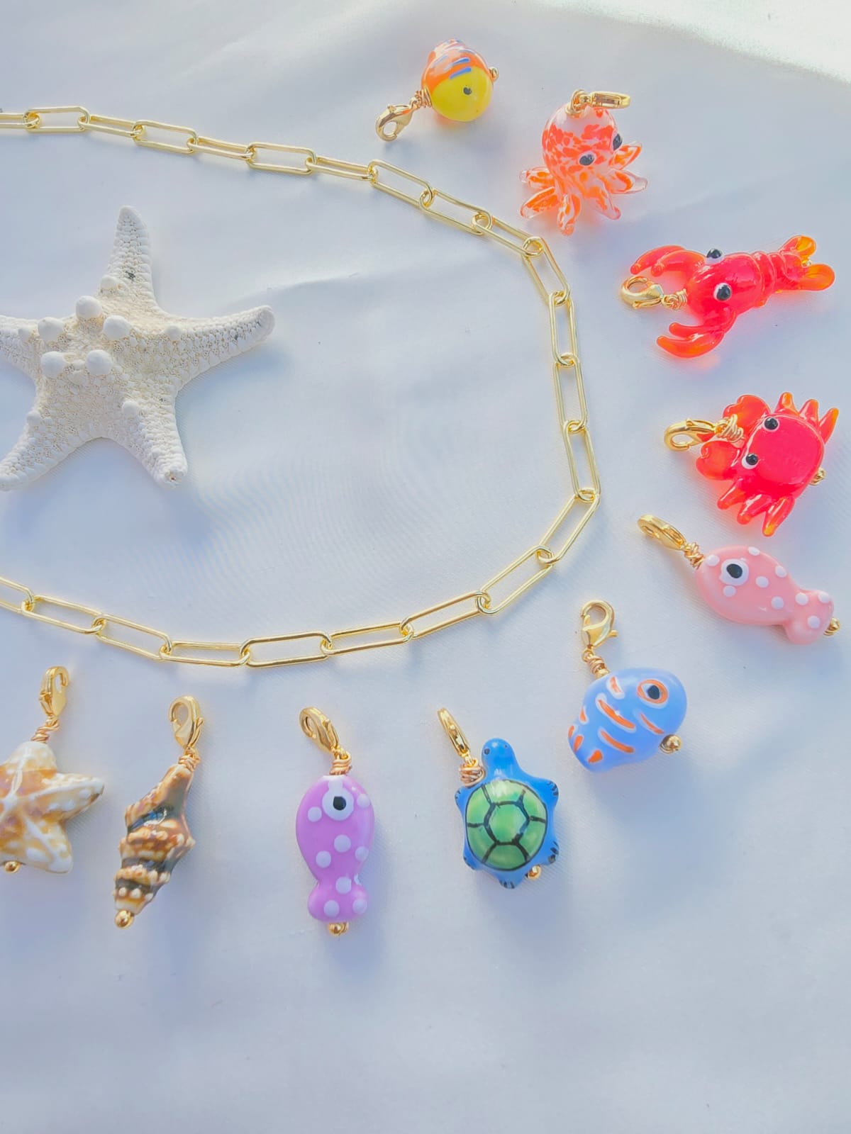 Cadena charms marinos  colgantes