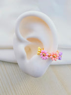 Earcuffs tejidos flor