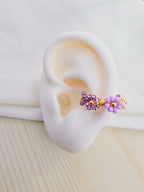 Earcuffs tejidos flor