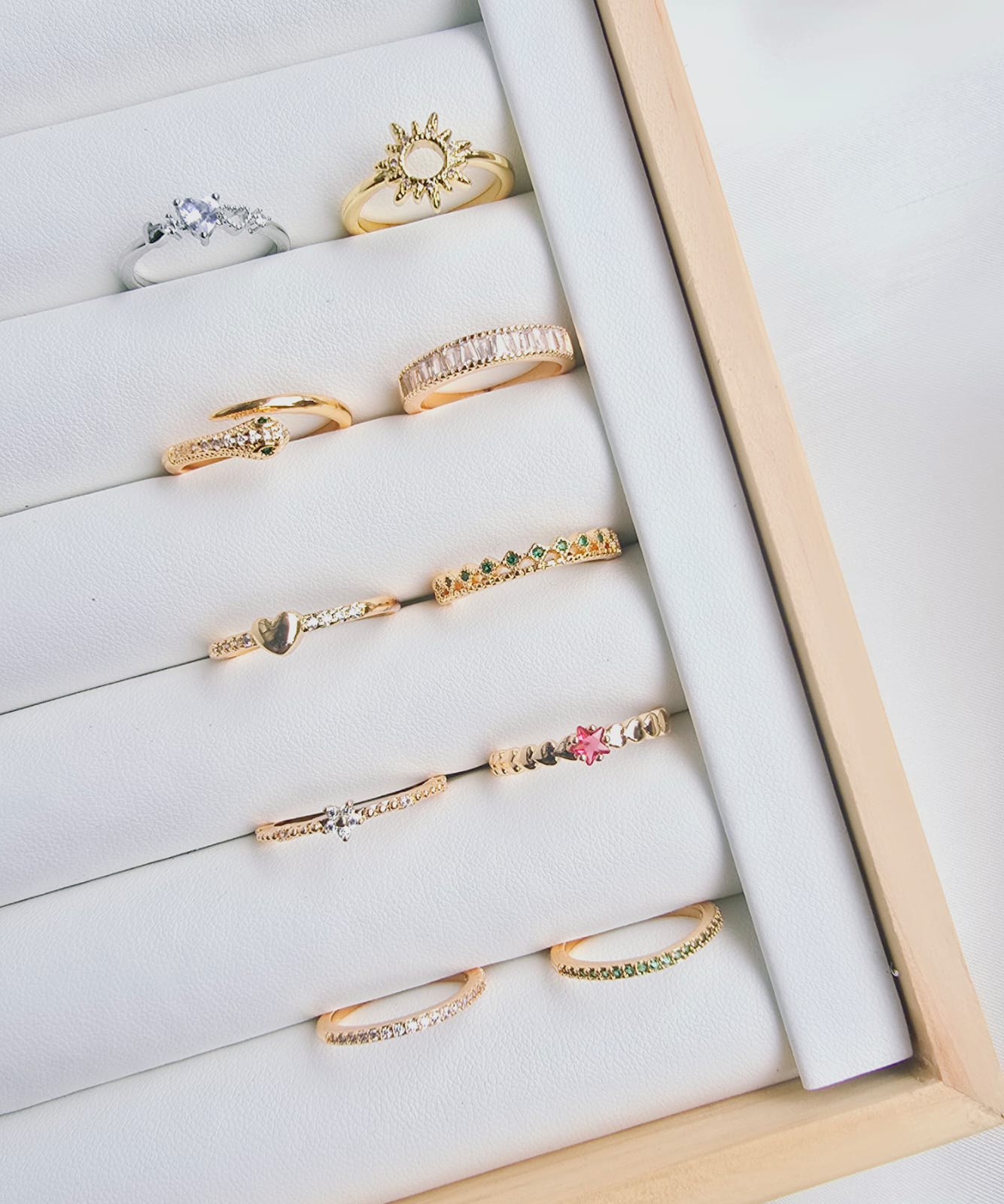 Anillos rodio con circones