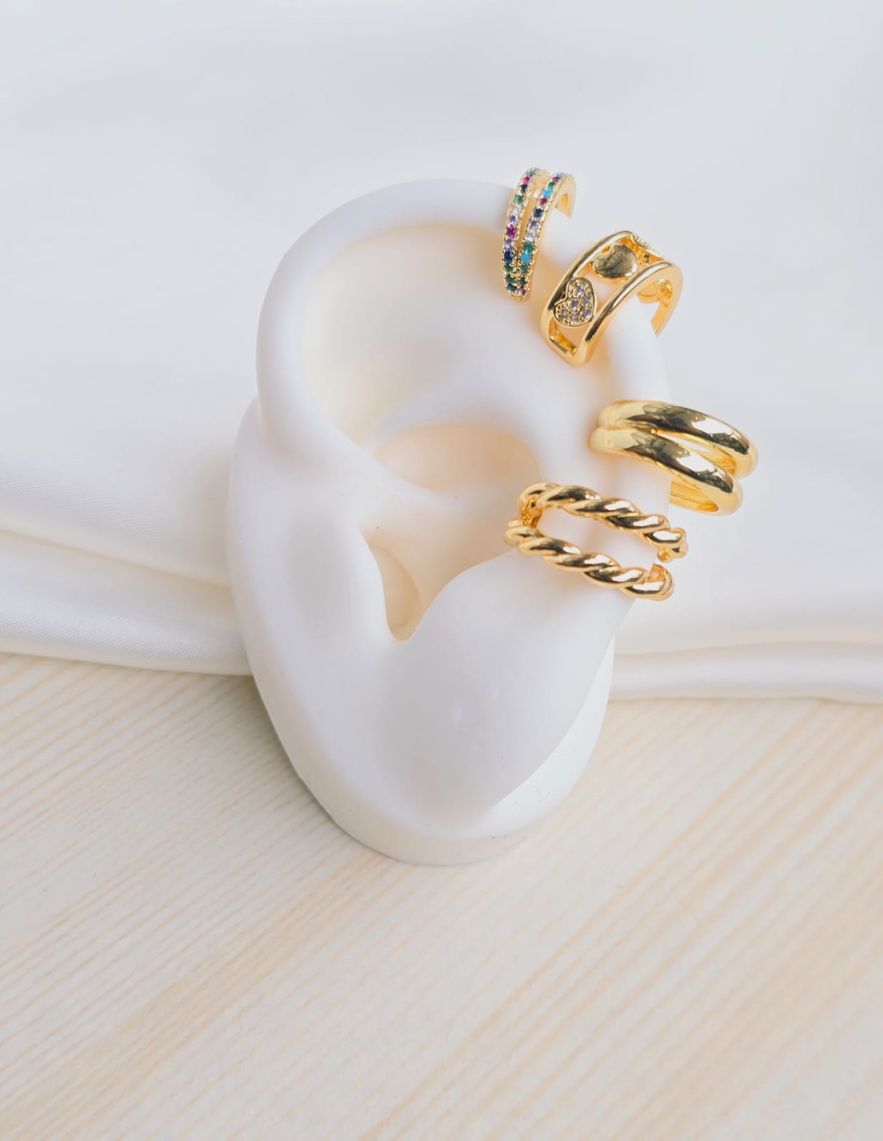 Earcuffs en rodio doble