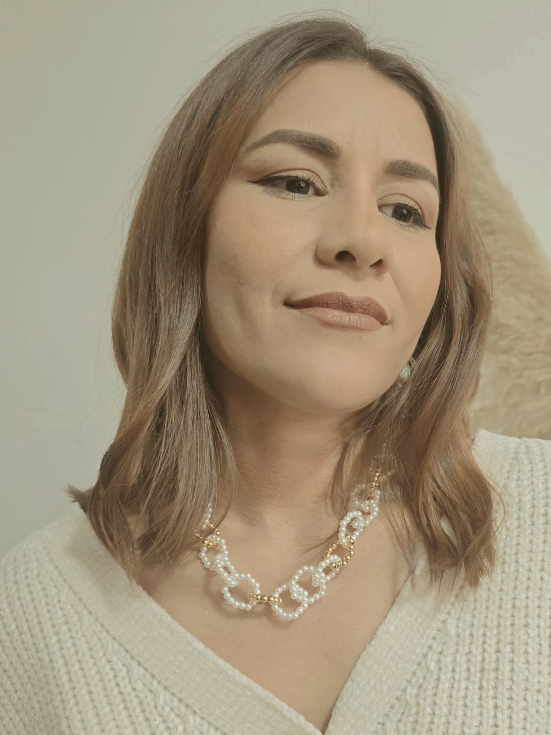 Gargantilla clip en perlas y balin