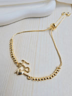 Pulsera balin con dije en rodio