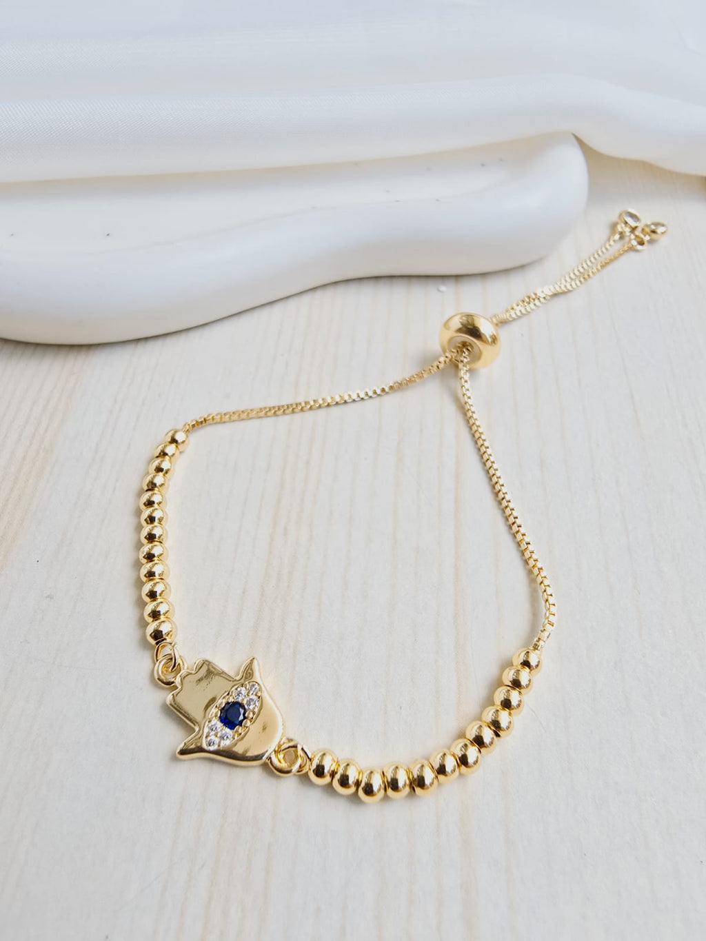 Pulsera balin con dije en rodio