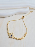 Pulsera balin con dije en rodio