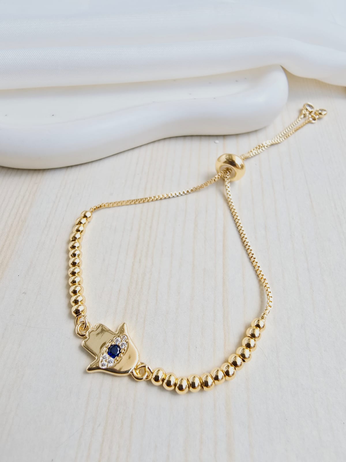 Pulsera balin con dije en rodio