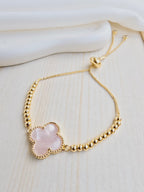 Pulsera balin con dije en rodio