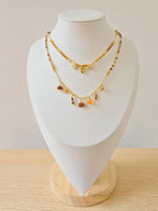 Cadena doble miel con dijes