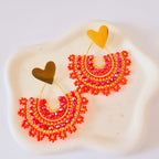 Topo abanico tejido en mostacillas