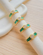 Anillo verde doble