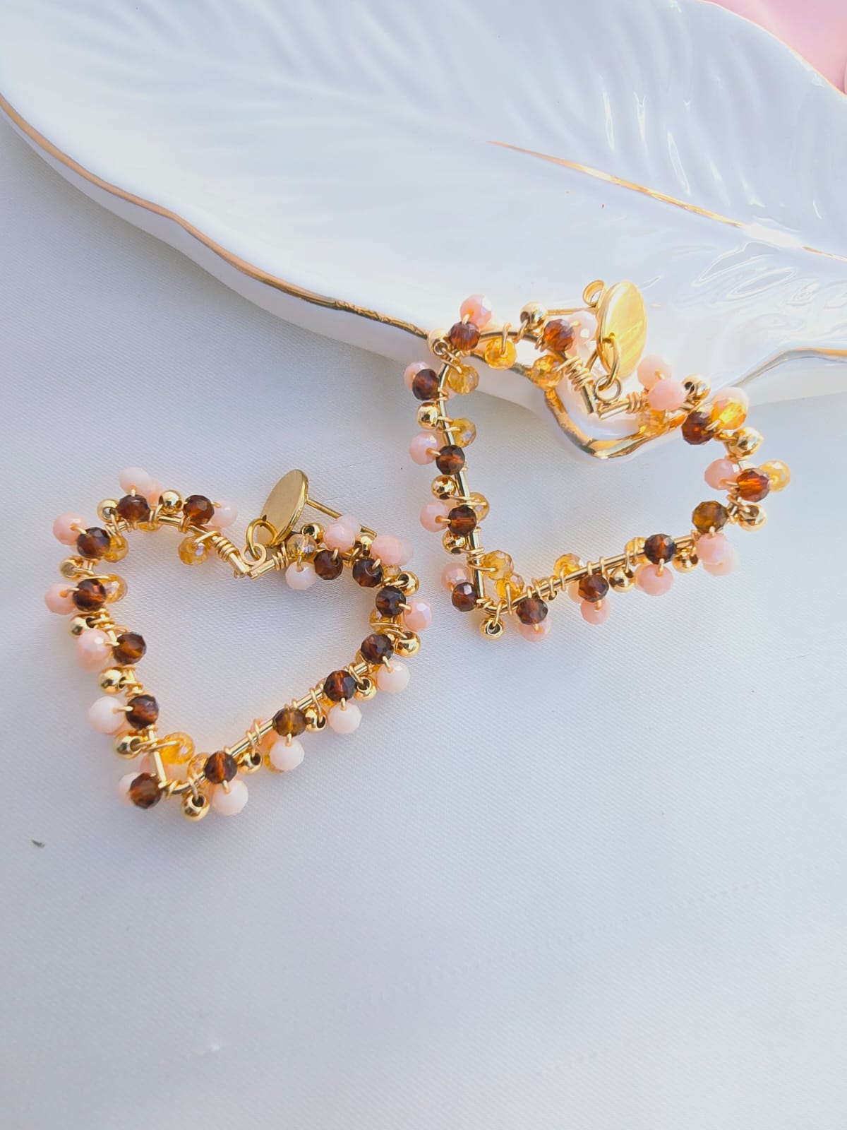 Topo corazón tejido con murano
