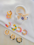 Earcuffs tejidos flor