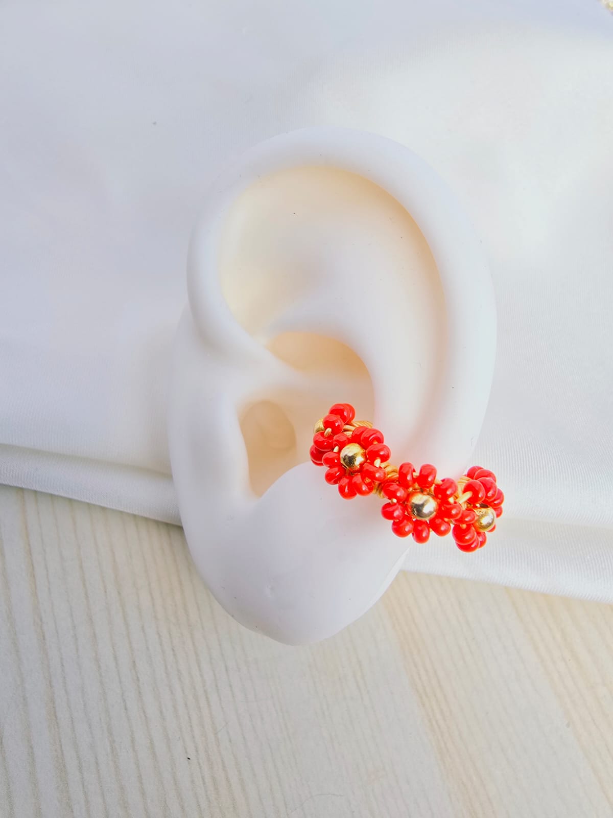 Earcuffs tejidos flor