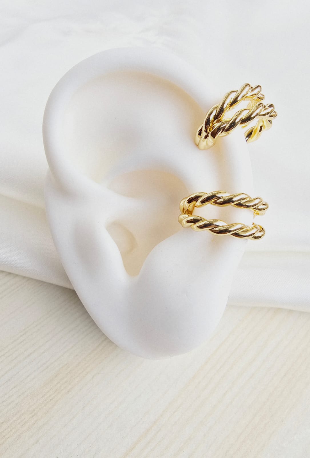Earcuffs en rodio doble