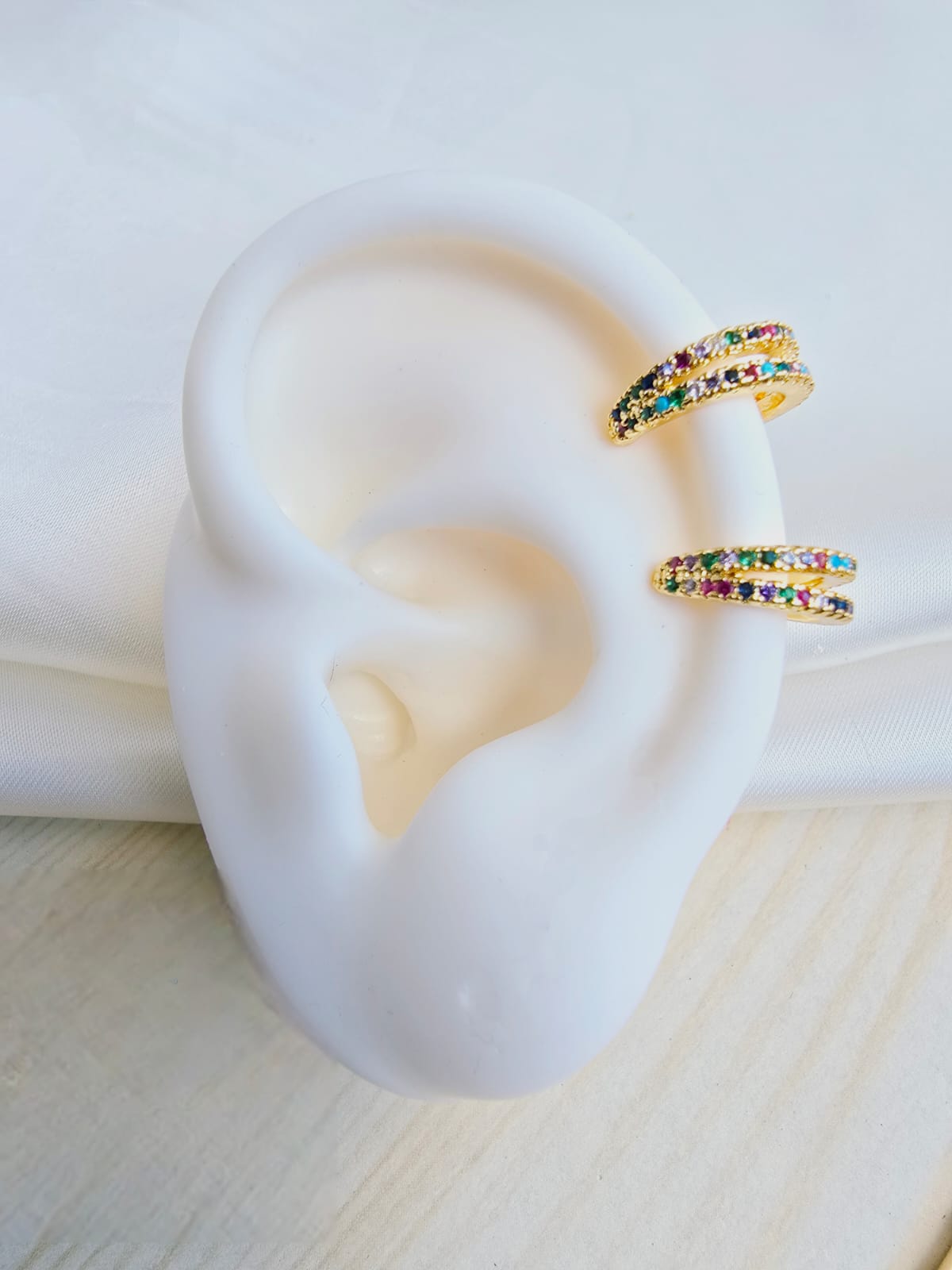 Earcuffs en rodio doble