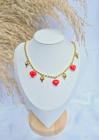 Gargantilla clip dijes corazones