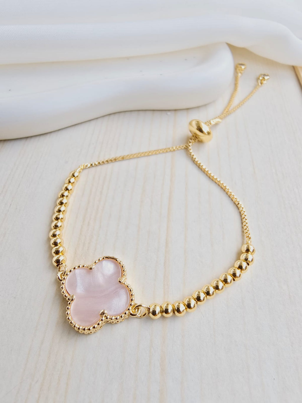 Pulsera balin con dije en rodio