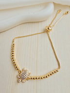 Pulsera balin con dije en rodio