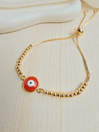 Pulsera balin con dije en rodio