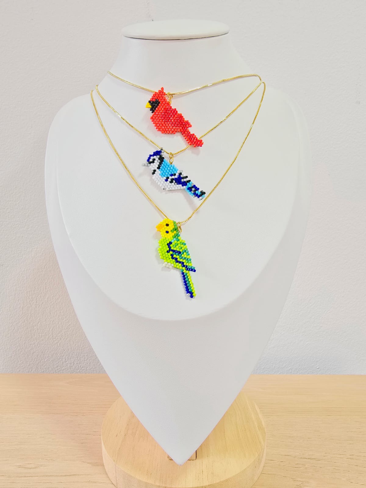 Cadena son dije de aves tejidas en miyuky